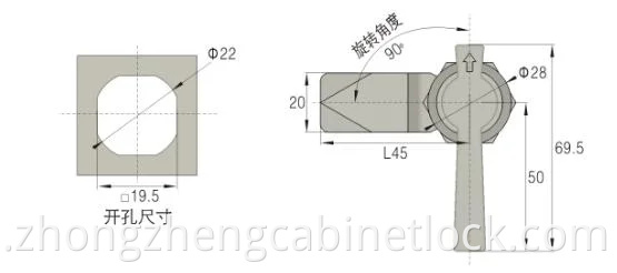Zonzen цинковый сплав водонепроницаемый кулачковый замок панель кулачковый замок для ящика шкафа Ms715-6